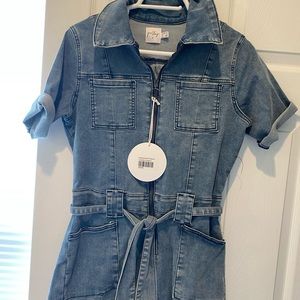 Princess Polly Jacklyn denim play suit with zipper